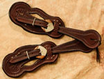 custom spur straps with silver buckle sets