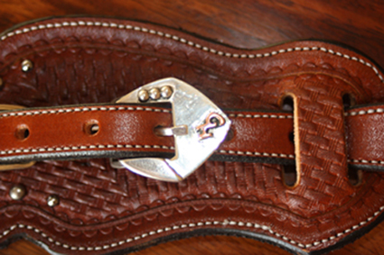 spur straps with silver buckle sets